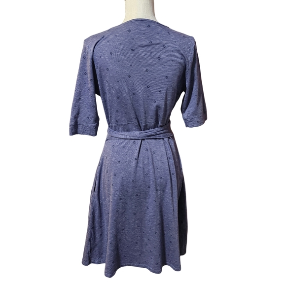 TODD & CO Cue Cafe Wrap Sleeveless Midi Dress Womens Medium Blue Heather Eco - Picture 6 of 15